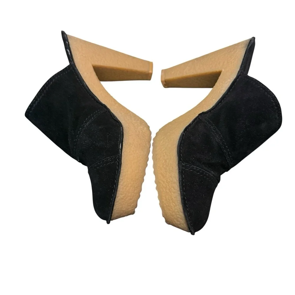 Michael Michael Kors McGraw Double Black Suede Mules Heeled Size 7 Slip On
